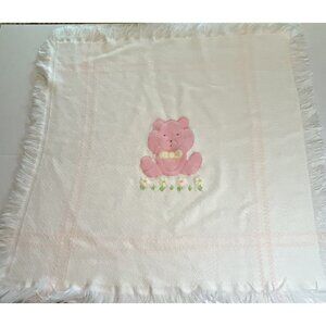 Dolce Bebe Vintage Baby Blanket Soft Knitted Acrylic Made In Italy 35 x‎ 35 in